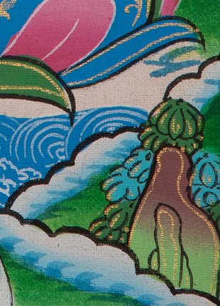 Vintage White Tara Thangka | Tibetan Wall Hanging