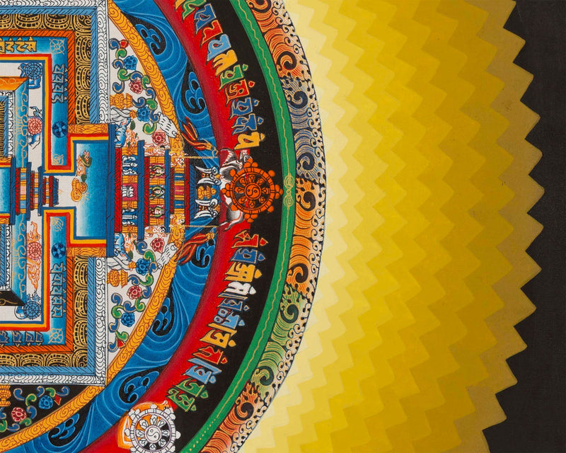 Round Halo Kalachakra Thangka | Tibetan Mandala Art | Wall Hanging Decoration