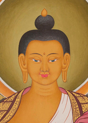 Shakyamuni Buddha Tibetan Thangka | Gautama Sitting In Vajra Posture