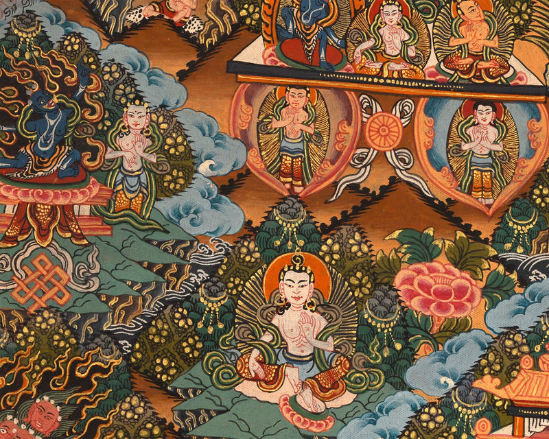 Vintage Mandala Art | Buddhist Thangka Painting of Avalokiteshvara