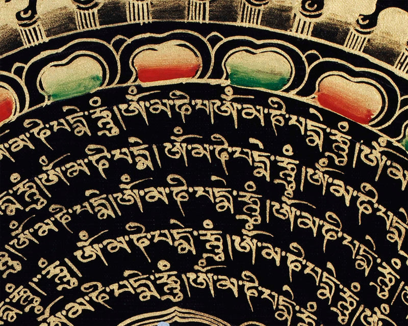 Mantra Mandala Thangka | Spiritual Art for Meditation and Yoga