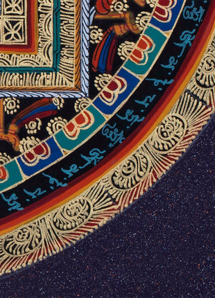 Om Mani Padme Hum Mandala Thangka | Sacred Thangka Painting for Meditation | Tibetan Wall Decoration Painting | Good Luck Art