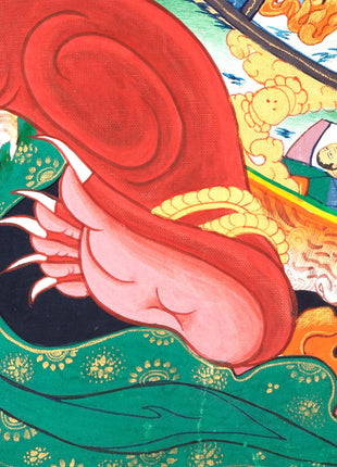 Buddhist Bhavachakra Thangka | Wheel Of Life | Handpainted Buddhist Art