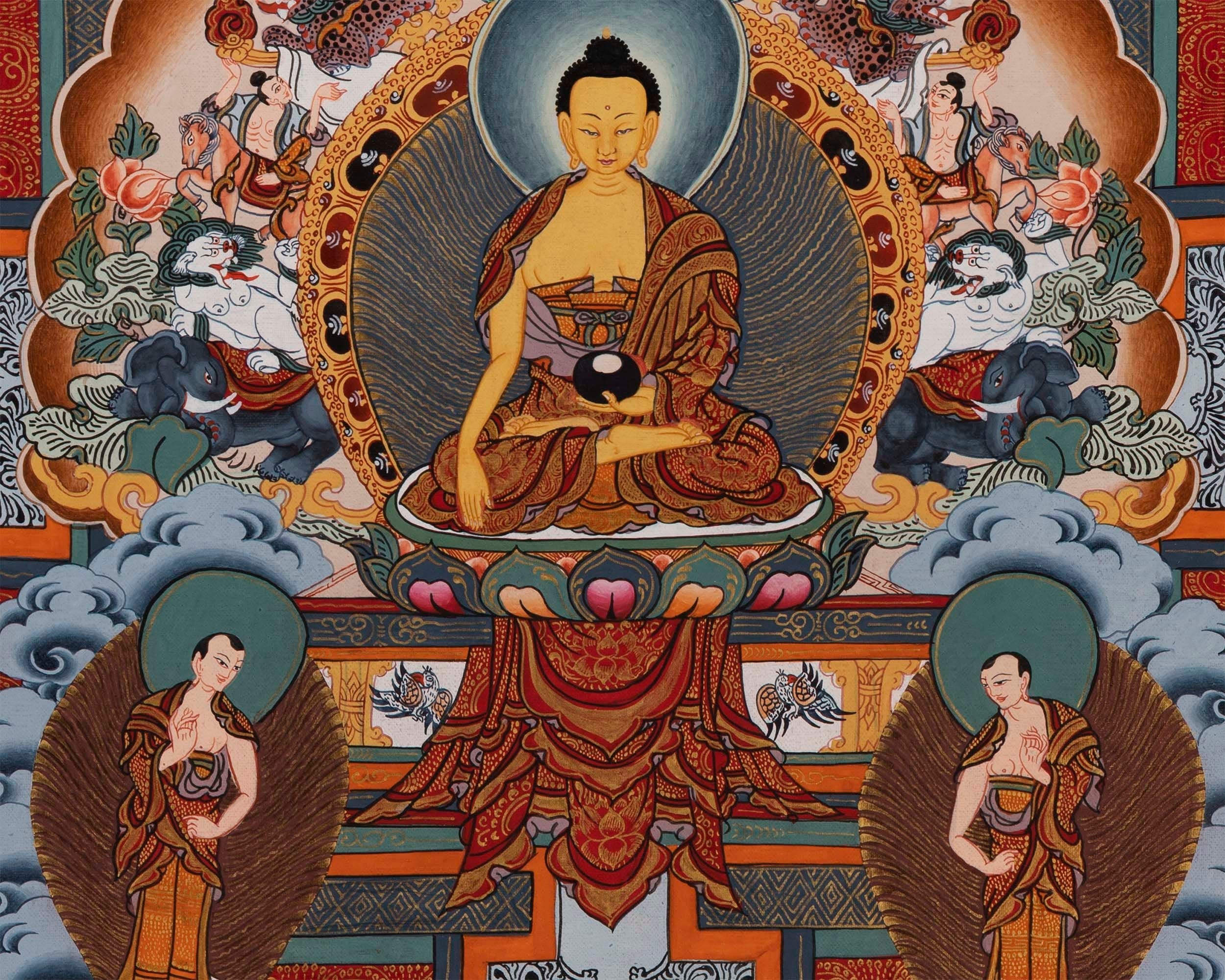 Masterpiece Art of Shakyamuni Gautama Buddha | Original Hand-Painted Tibetan Thangka