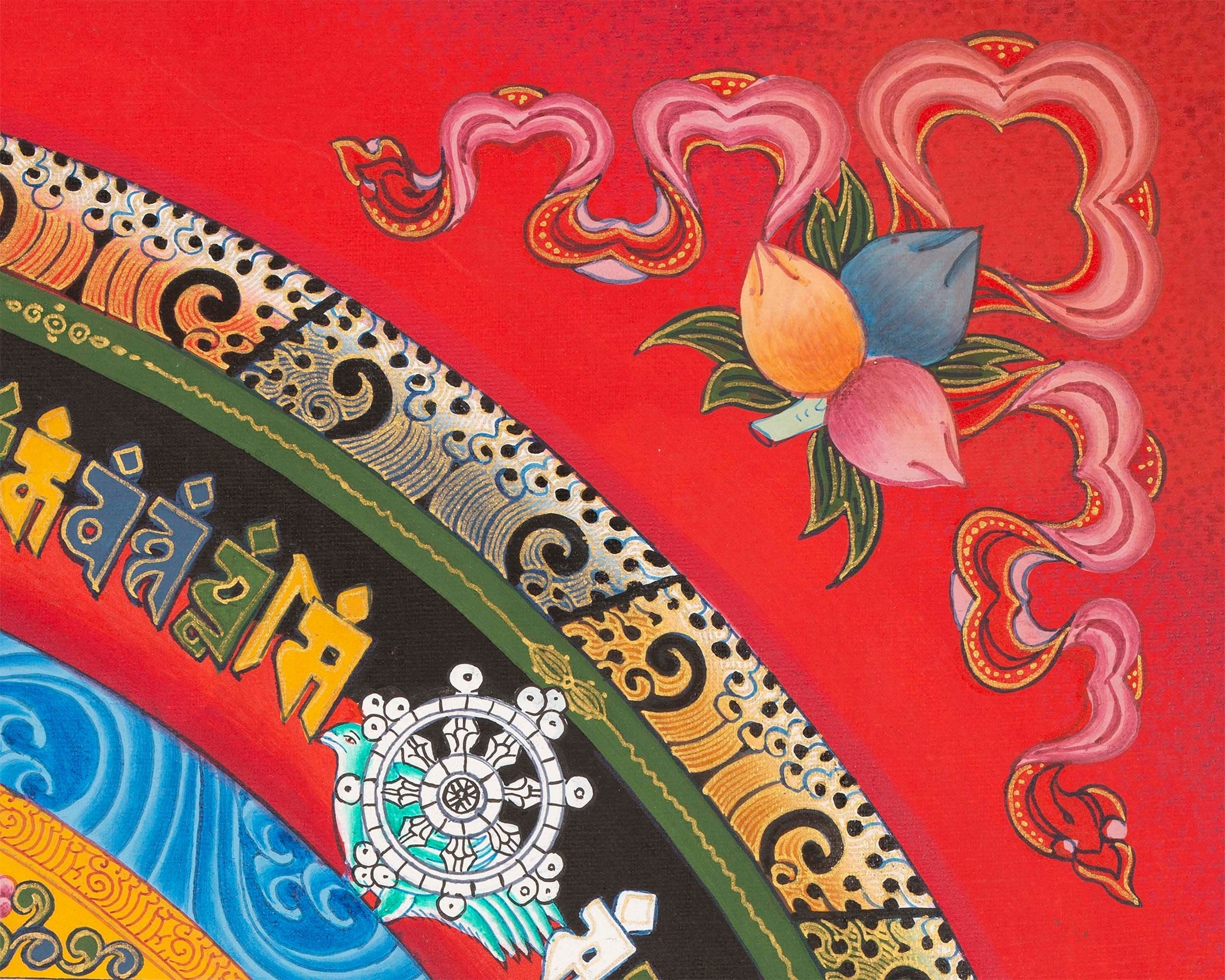 Kalachakra Mandala Thangka In fine Quality | Wheel Of Time | Buddhist Art | Wall Hanging Yoga Meditation Canvas Art | Tibetan Buddhist Art