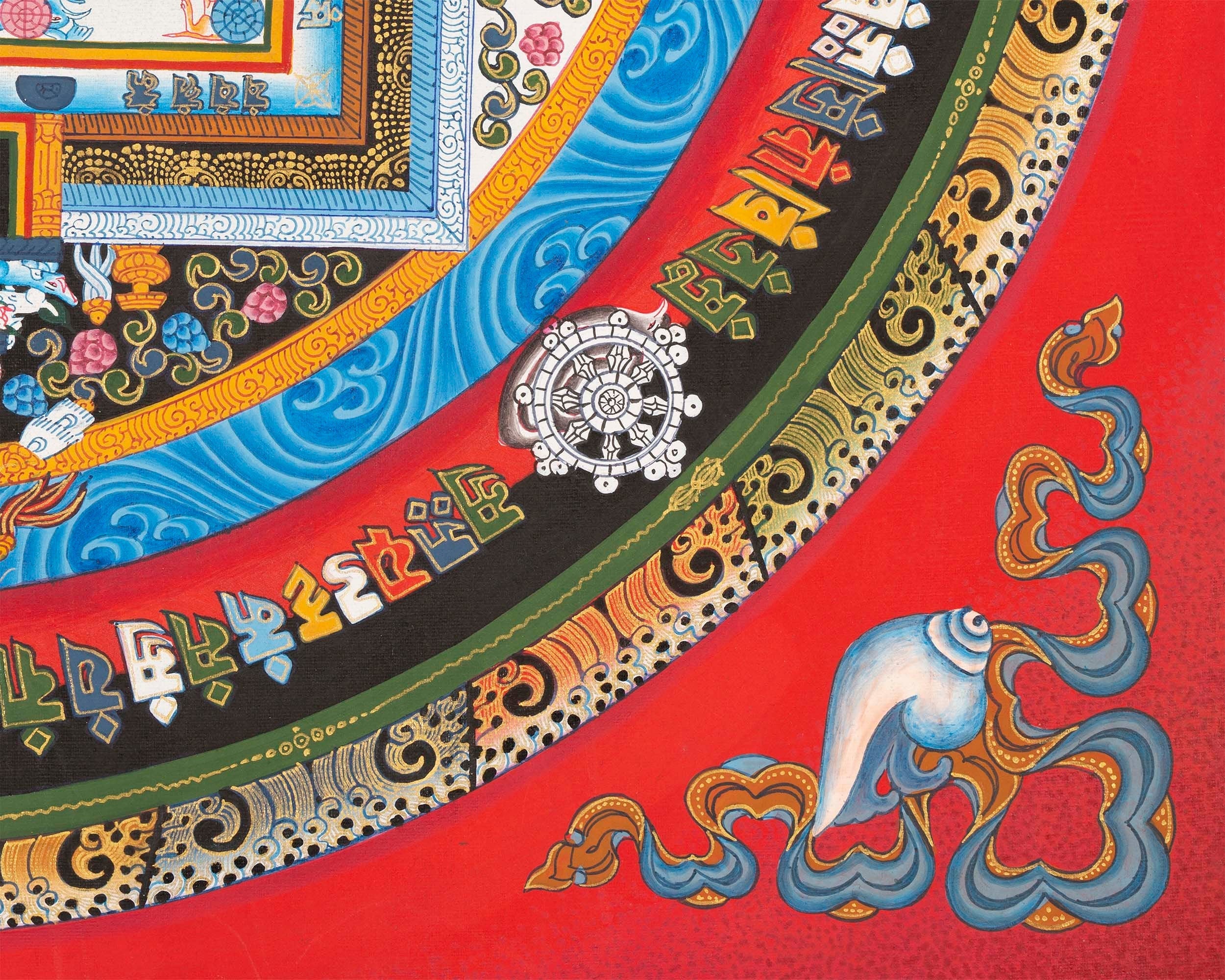 Kalachakra Mandala Thangka In fine Quality | Wheel Of Time | Buddhist Art | Wall Hanging Yoga Meditation Canvas Art | Tibetan Buddhist Art