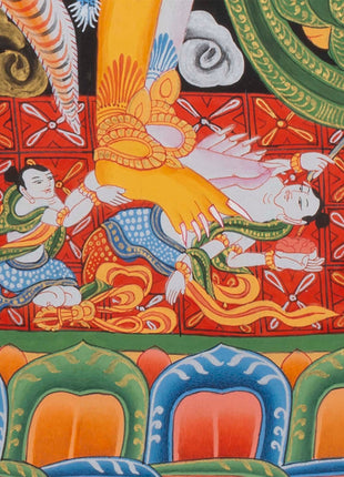 Kalachakra Deity Thangka Painting | Vintage Original Hand-Painted Thanka