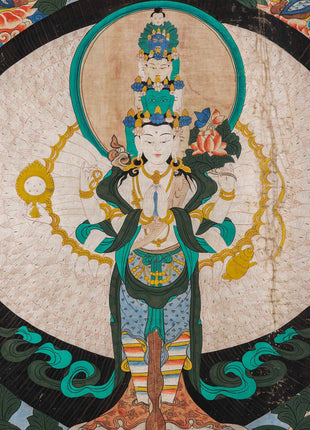 1000 Armed Avalokiteshvara | Old Antique Meditation Canvas Art
