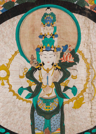 1000 Armed Avalokiteshvara | Old Antique Meditation Canvas Art