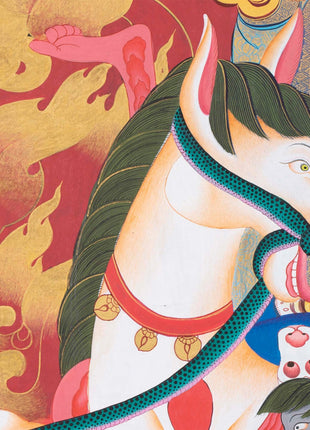 Palden Lhamo Original Hand-Painted Buddhist Thangka |  Wall Decoration Painting