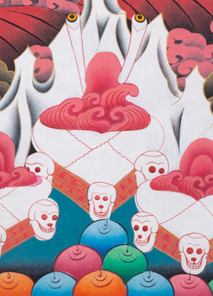 Palden Lhamo Original Hand-Painted Buddhist Thangka |  Wall Decoration Painting