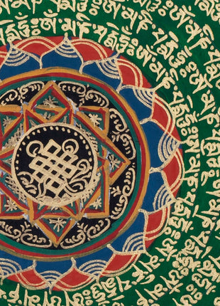 Endless Knot Mantra Thangka | Traditional Mandala Art | Wall Hanging Decoration