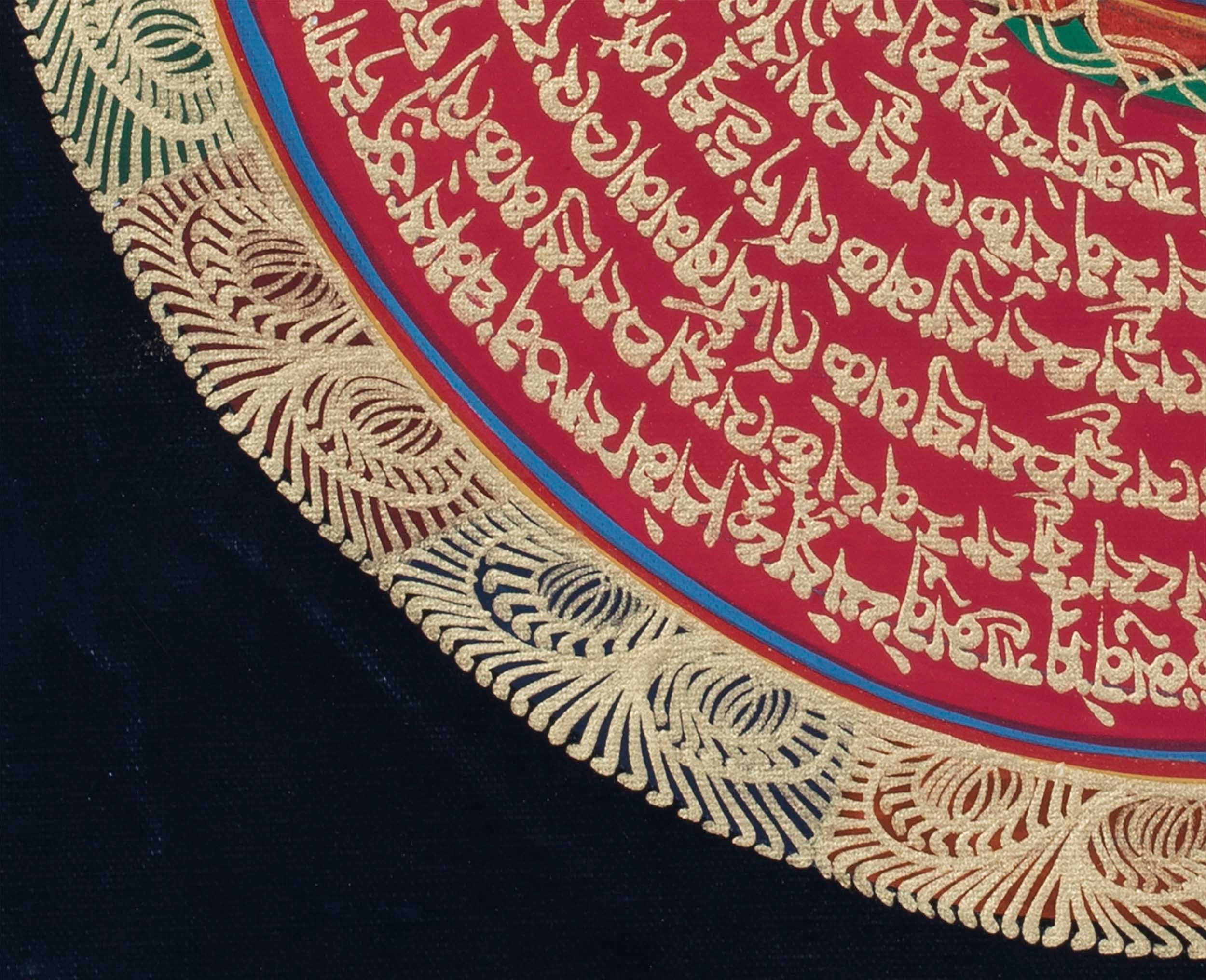 Precious Stone Mandala Thangka | Buddhist Handpainted Art | Wall Decoration Painting