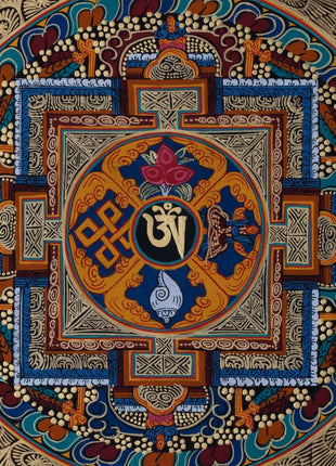 Aum Mandala Thangka | Wall Hanging Yoga Meditation Canvas Art