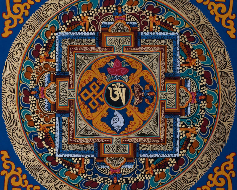 Aum Mandala Thangka | Wall Hanging Yoga Meditation Canvas Art