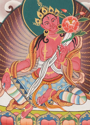 Round Buddhist Mandala Painting | Vintage Thanka for Meditation