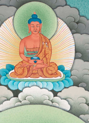 Buddhist Diety White Tara Thangka | Wall Hanging Yoga Art | Religious Gift Ideas