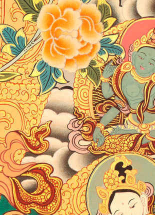 Buddhist Goddess Green Tara Thangka | Tibetan Traditional Art | Religious Wall Decoration