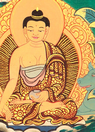 Buddhist Goddess Green Tara Thangka | Tibetan Traditional Art | Religious Wall Decoration