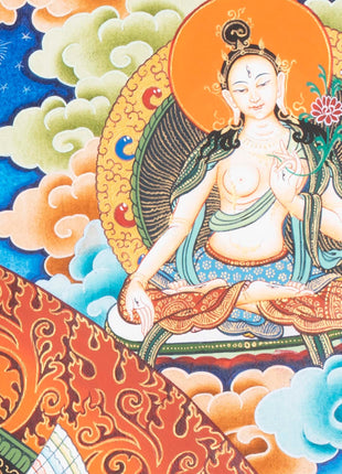 Chitipati Mahakala Thangka | Religious Handpainted Art | Wall Hanging Decors