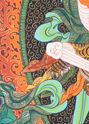 Chitipati Mahakala Thangka | Religious Handpainted Art | Wall Hanging Decors