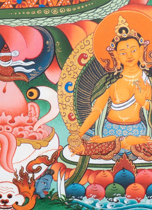Chitipati Mahakala Thangka | Religious Handpainted Art | Wall Hanging Decors