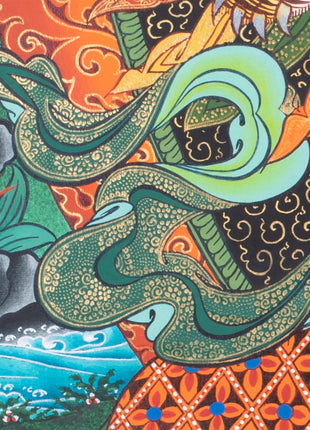 Chitipati Mahakala Thangka | Religious Handpainted Art | Wall Hanging Decors