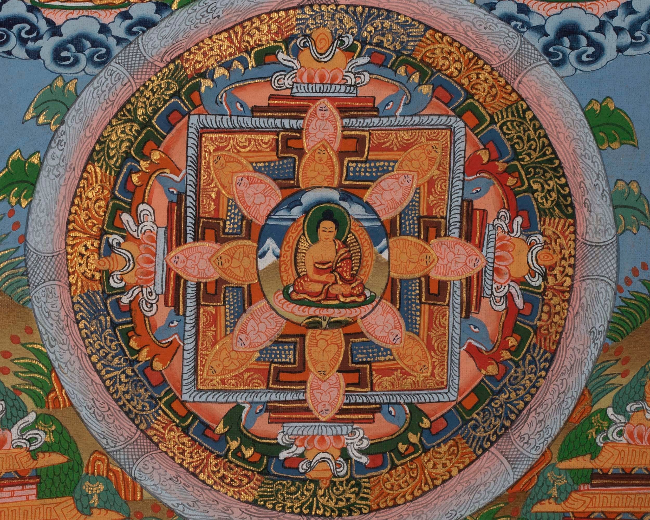 Unique Buddha Mandala with Bodhisattvas | Wall decoration