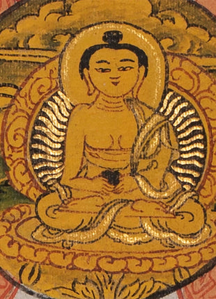 Buddha Mandala Thangka with Boddhisattavas | Himalayan Religious Painting