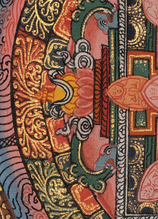 Buddha Mandala Thangka with Boddhisattavas | Himalayan Religious Painting