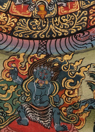 Buddha Mandala Thangka with Boddhisattavas | Himalayan Religious Painting