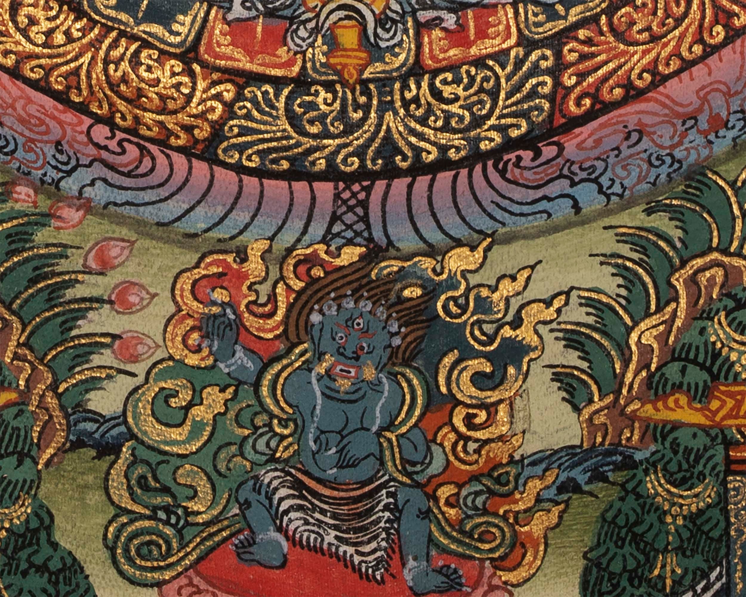 Buddha Mandala Thangka with Boddhisattavas | Himalayan Religious Painting
