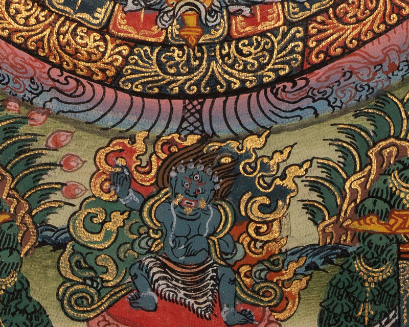 Buddha Mandala Thangka with Boddhisattavas | Himalayan Religious Painting