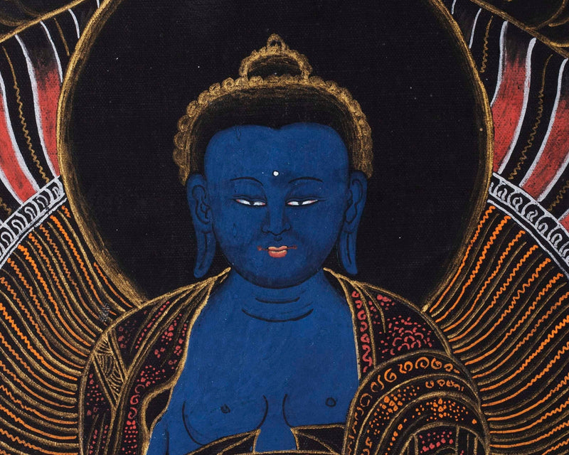 Healing Buddha Thangka | Medicine Buddha Art | Religious Wall Decoration