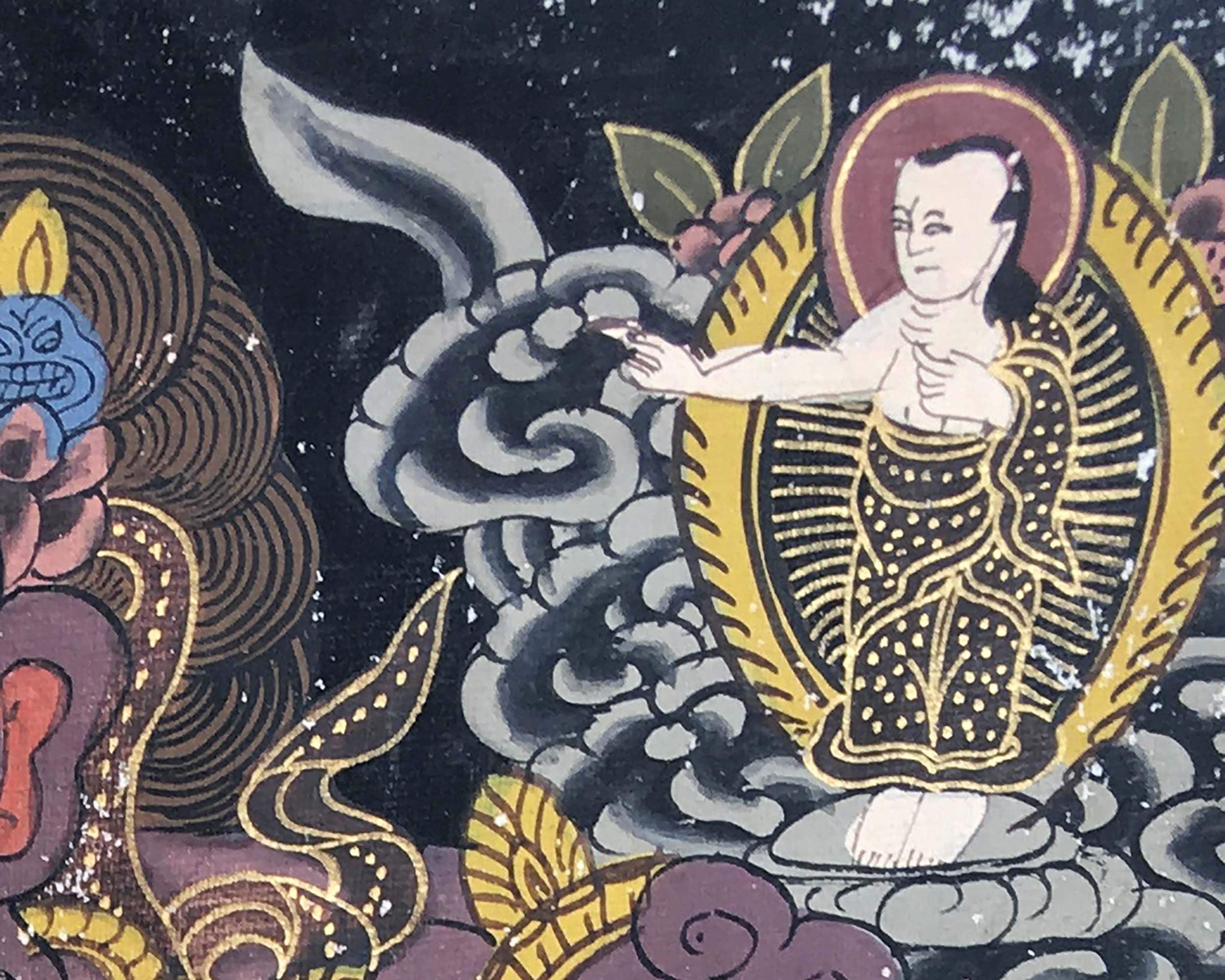 Buddhist Bhavachakra Thangka | Brocade Mounted Thangka | Wall Hanging Decoration