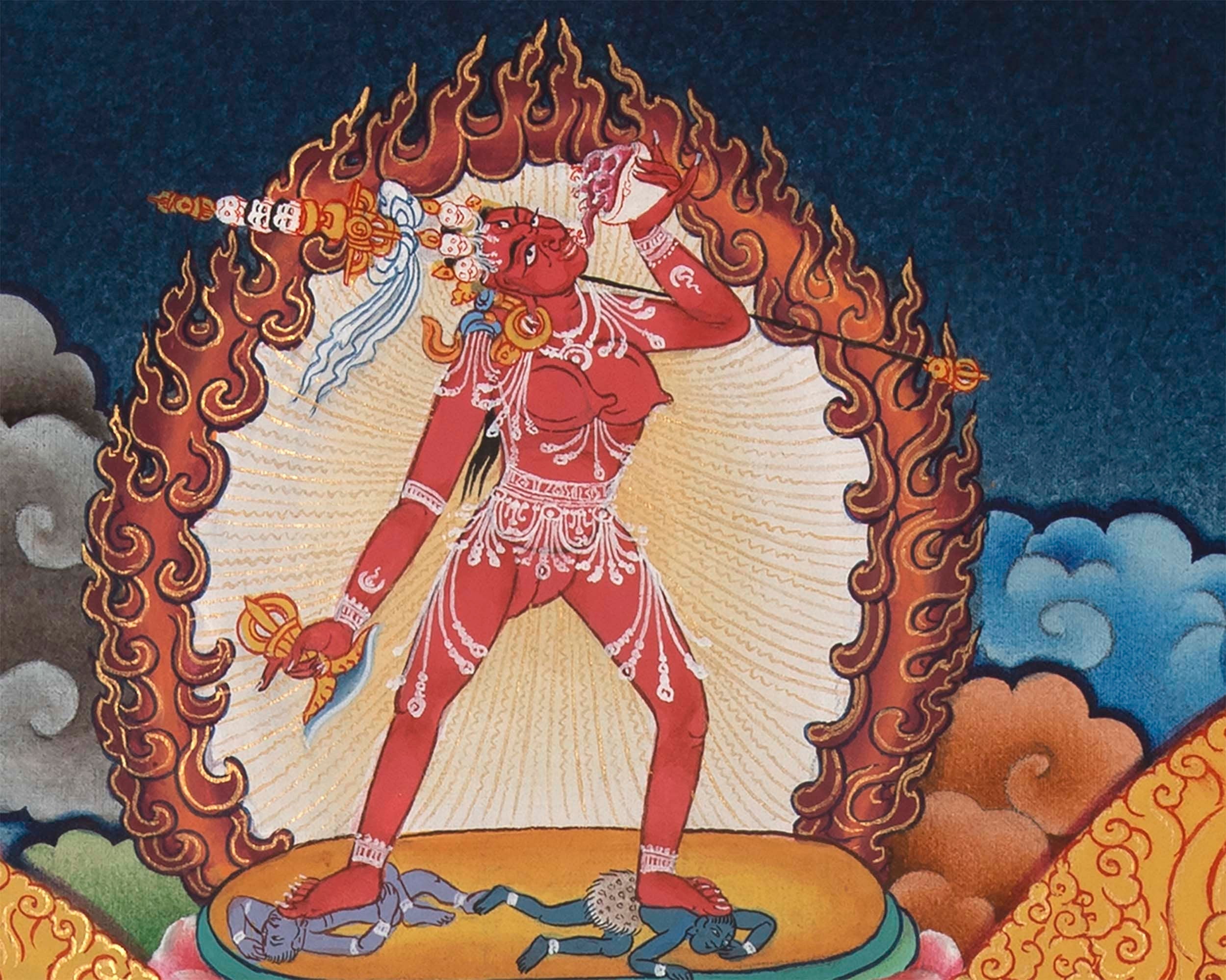 Tsongkhapa , Chengresig And Medicine Buddha Thangka Painting | Vajrayogini , Vajrasattva Yabyum , Manjushri , Green Tara | Horizontal Shaped
