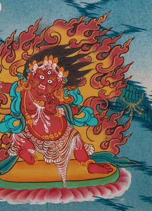 Tsongkhapa , Chengresig And Medicine Buddha Thangka Painting | Vajrayogini , Vajrasattva Yabyum , Manjushri , Green Tara | Horizontal Shaped