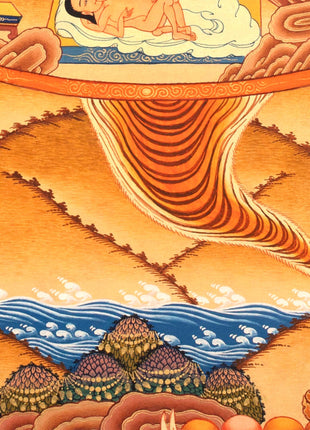 Tibetan Wheel Of Life Bhavachakra | Traditional Hand Painted Thangka