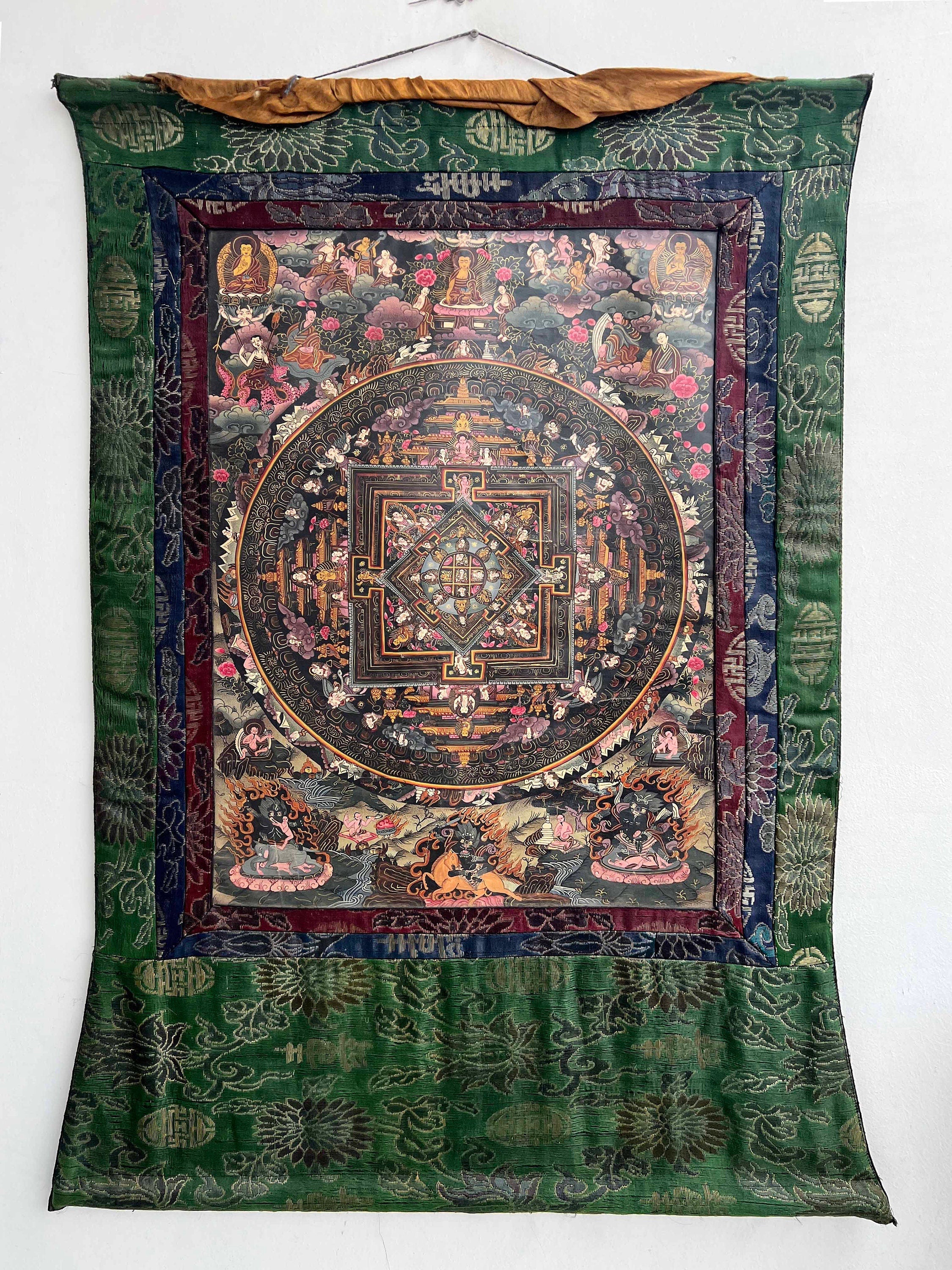Heruka Mahakala Mandala | Old Tibetan Thangka