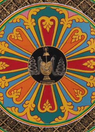 Auspicious Symbols Gold Mandala | Tibetan Wall Decoration Painting