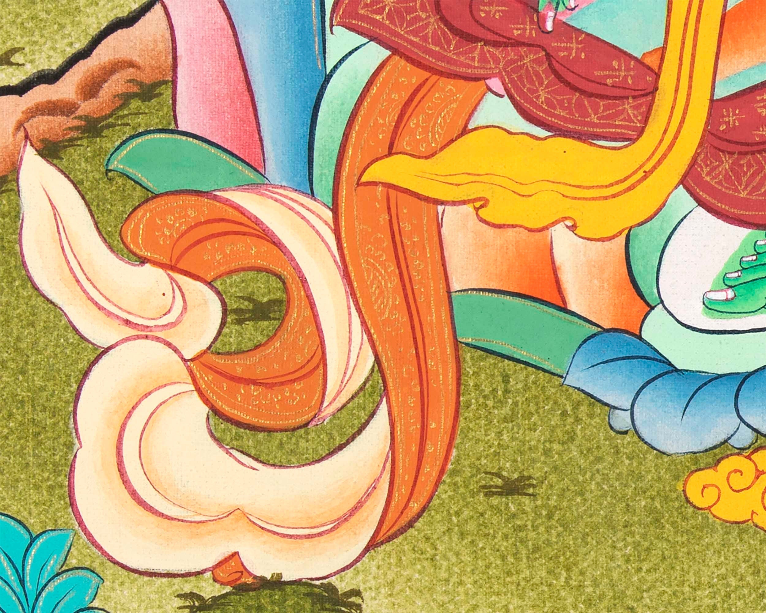 Mother Green Tara Thangka |  Religious Handpainted Art | Buddhist Wall Decors