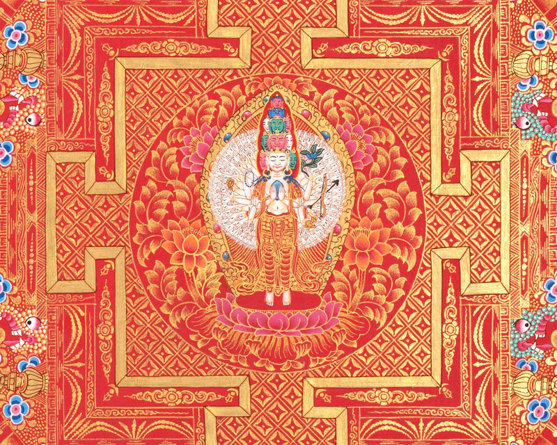 1000 Arm Chenrezig |  Buddhist Thangka