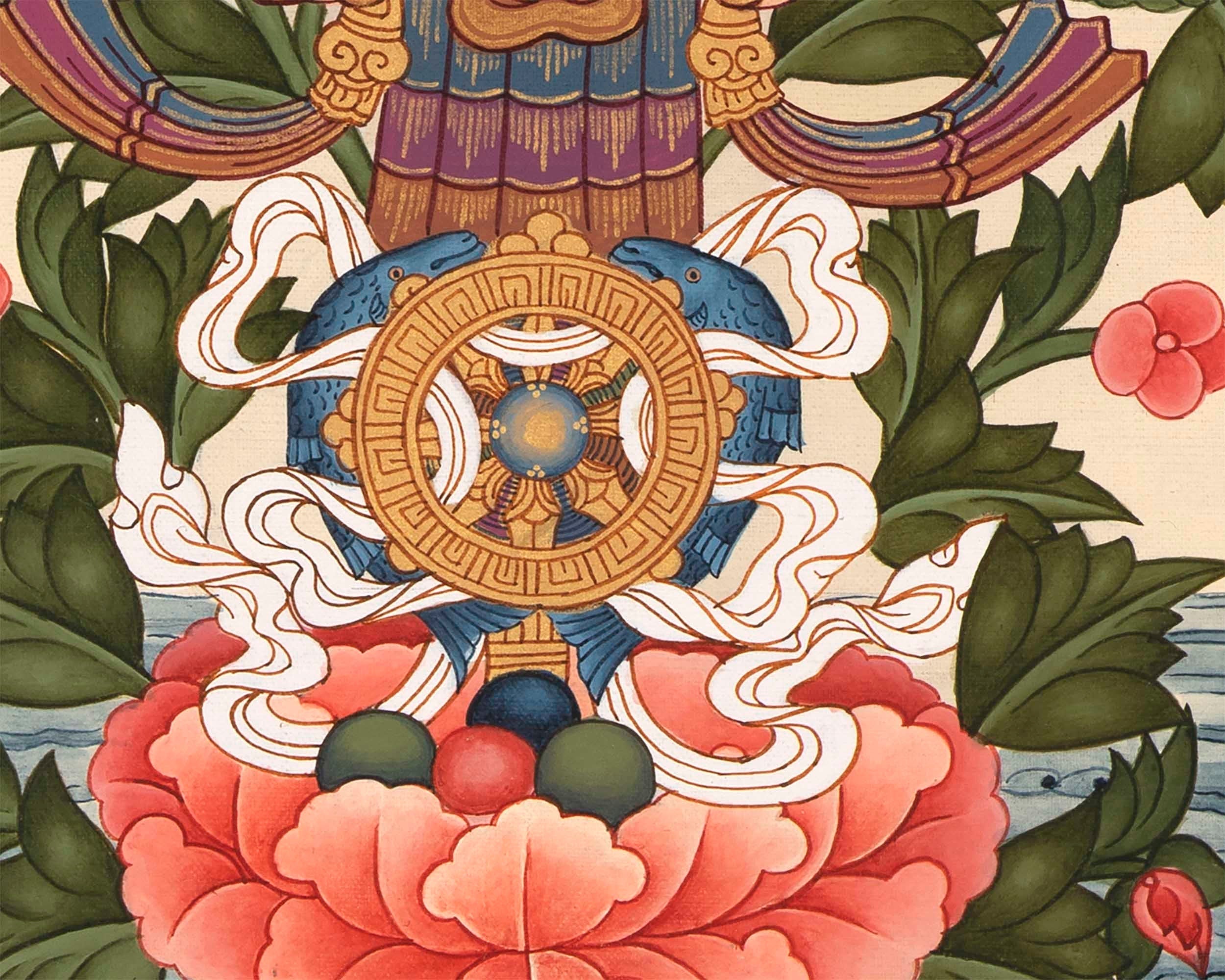 Traditional Vajrasattva Shakti Thangka | Wall hanging Decoration | Religious Art
