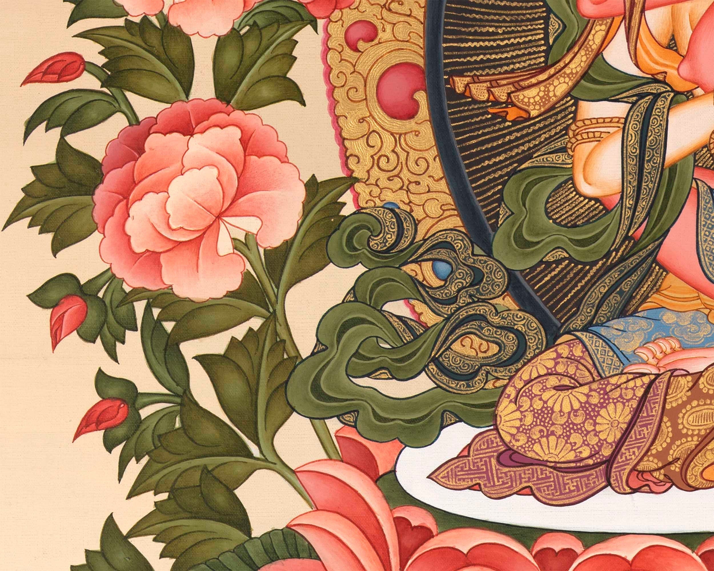Traditional Vajrasattva Shakti Thangka | Wall hanging Decoration | Religious Art