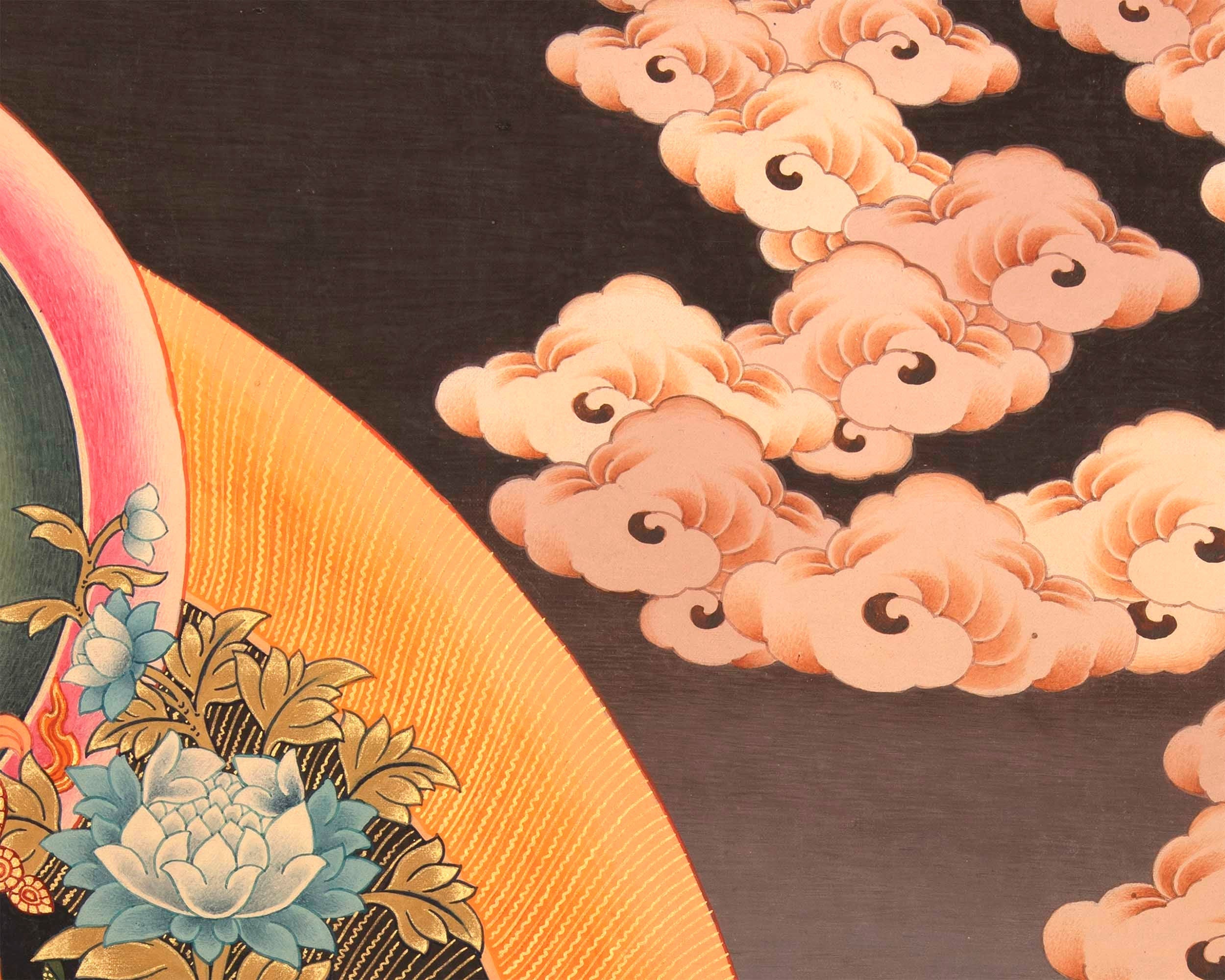 Standing White Tara Mother Goddess Healing Thangka Painting |  Wall hanging Decoration for Positivity
