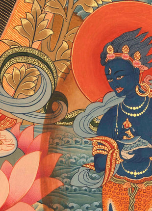 Standing White Tara Mother Goddess Healing Thangka Painting |  Wall hanging Decoration for Positivity