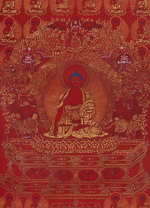 108 Multiple Shakyamuni Buddha  | Hand Painted 24K Gold Art