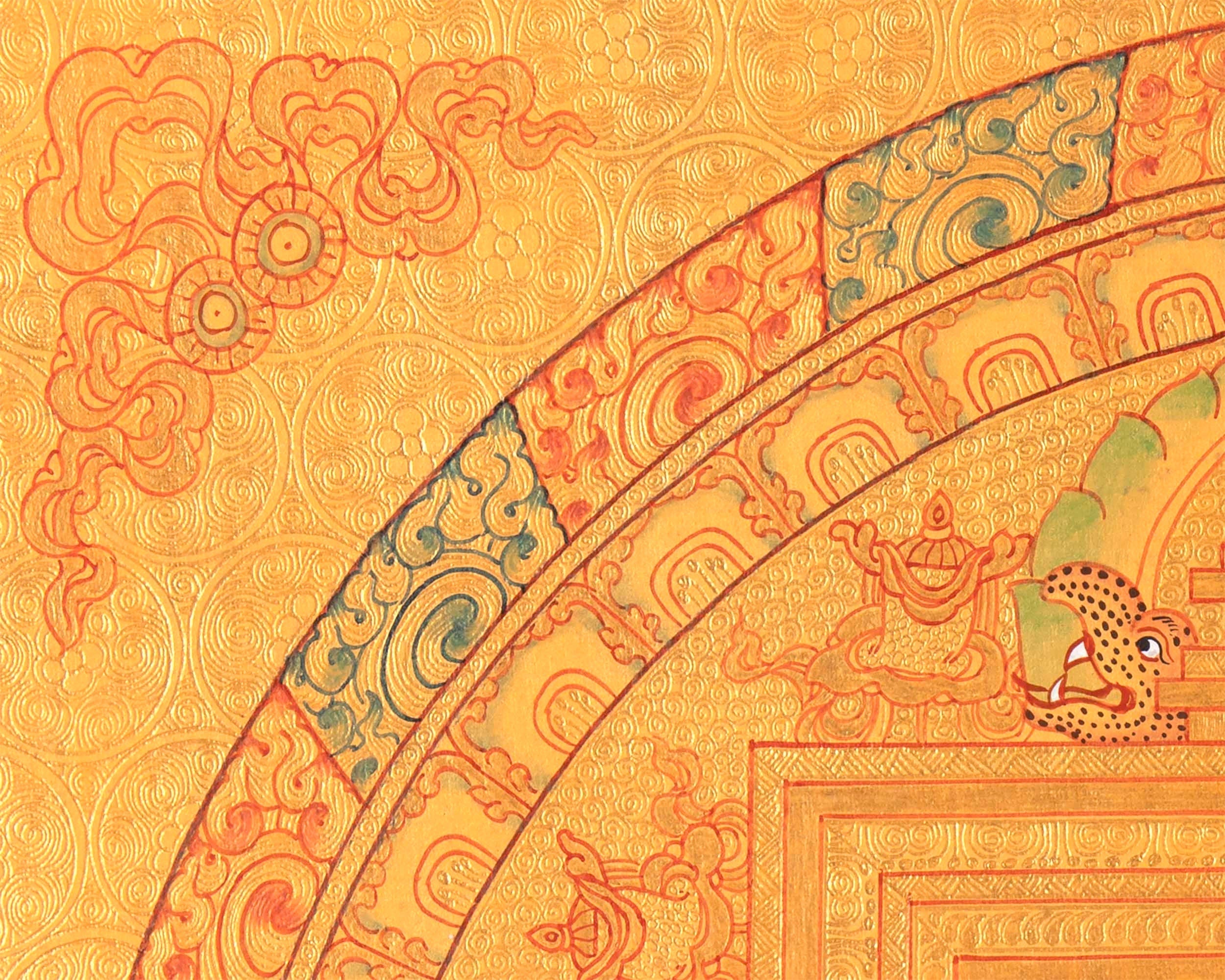Samantabhadra Buddha Thangka Painting | Cotton Canvas Art for Meditation and wall hanging