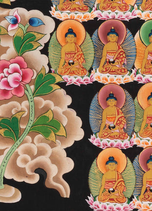 108 Seated Buddha Thangka | Yoga Meditation Canvas Art for your Peace and wellbeing