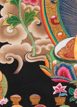 108 Seated Buddha Thangka | Yoga Meditation Canvas Art for your Peace and wellbeing